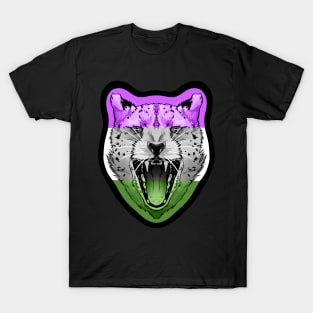 illustrated CHEETAH PRIDE series (gender queer pride flag) T-Shirt